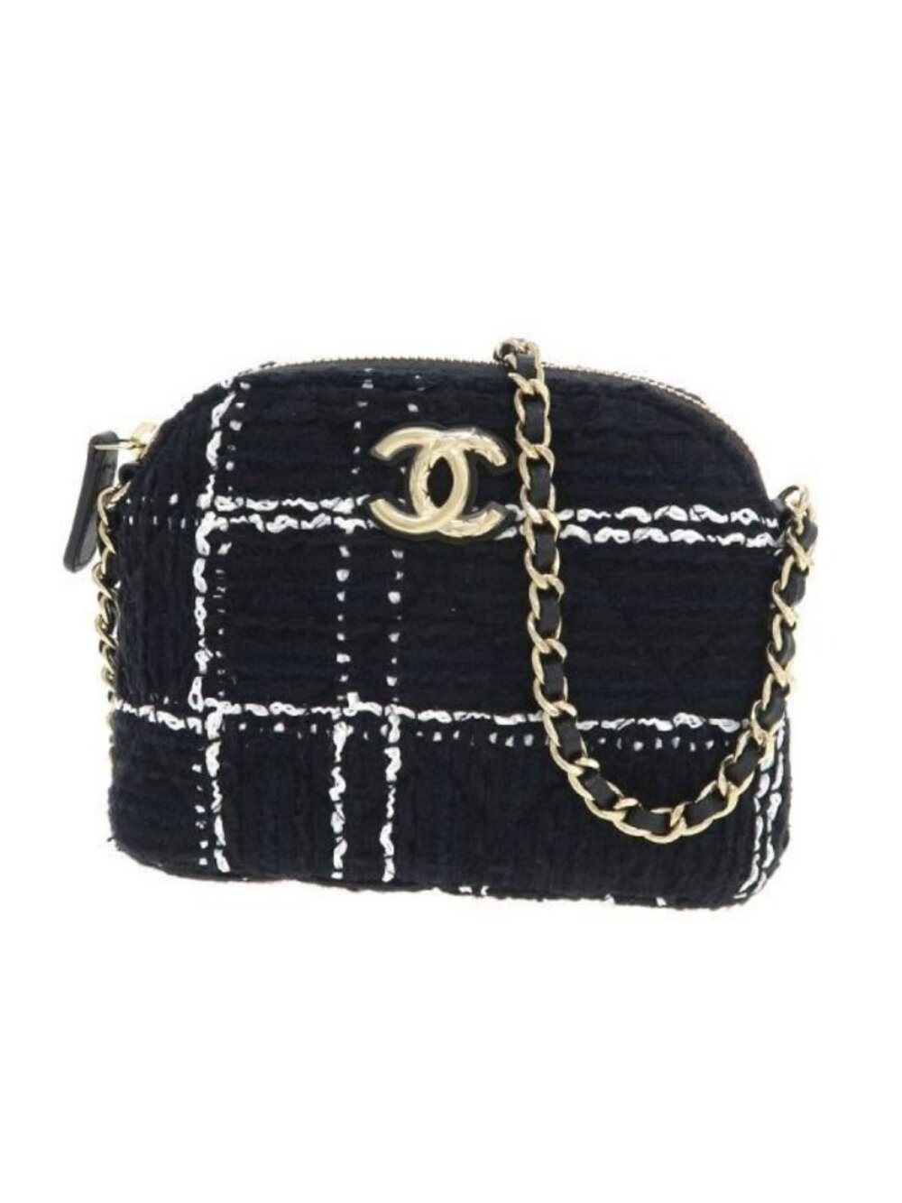 Chanel Quilted Tweed Chain Messenger Bag